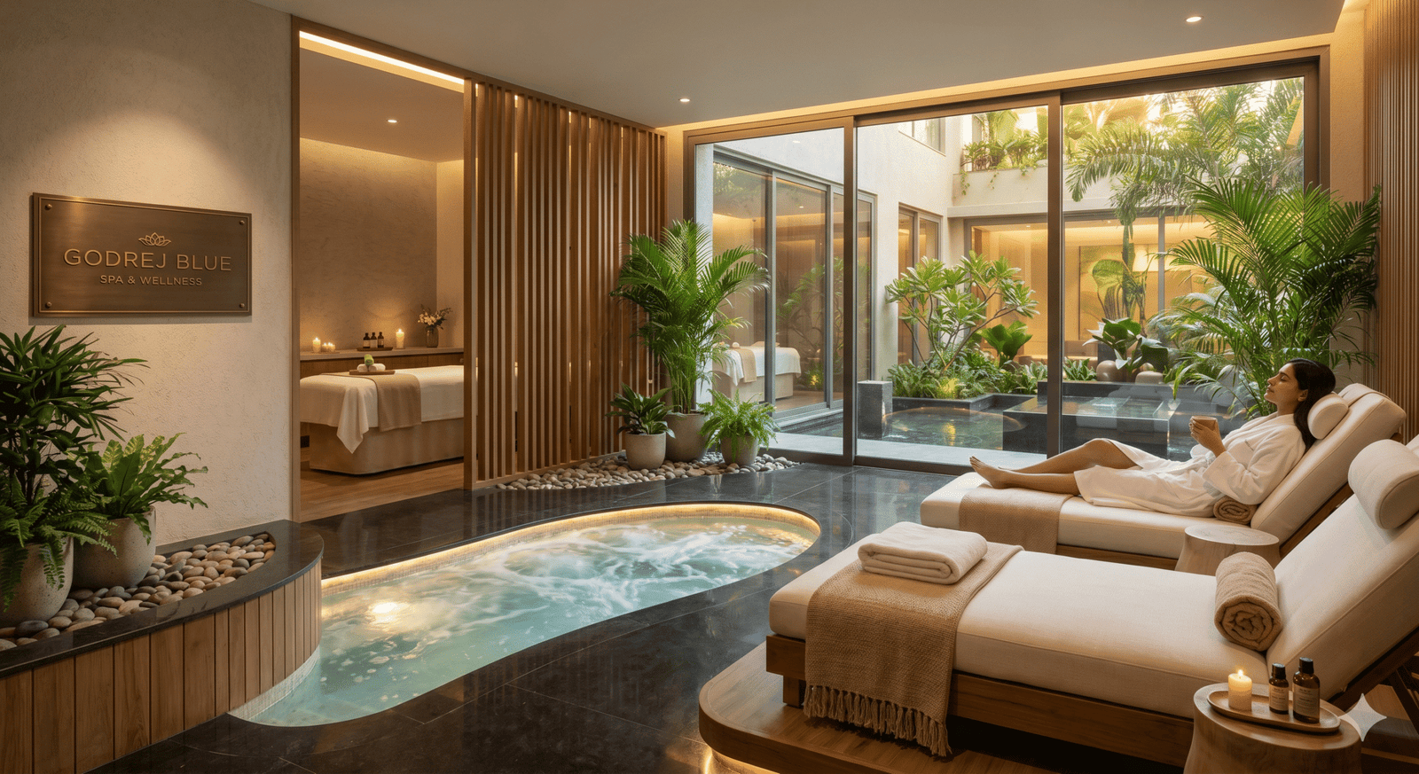Spa and wellness area at Godrej Blue
